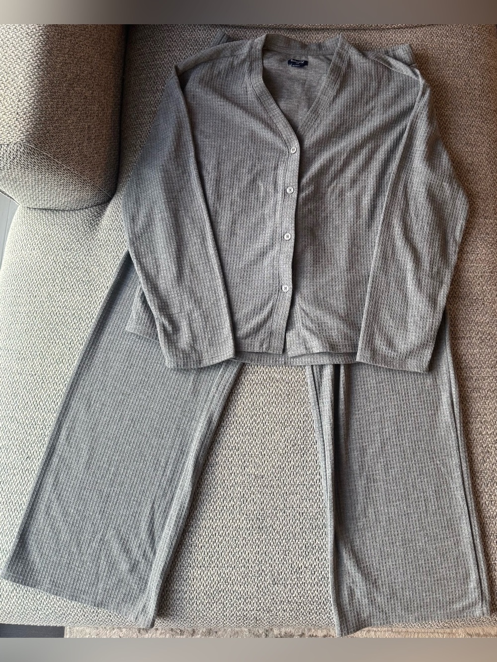 NWOT Splendid Grey Ribbed Knit 2 Piece Lounge Sleep Set Size Large